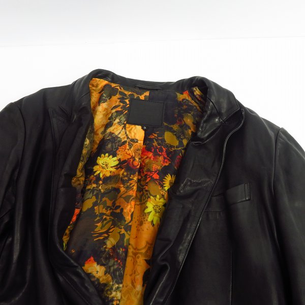 実際に弊社で買取させて頂いたBACKLASH/バックラッシュ GUIDI グイディ ベビーカーフ製品染め レザーシングルジャケット 1636-04/Lの画像 4枚目