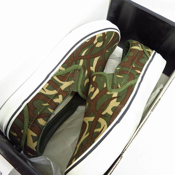 実際に弊社で買取させて頂いたNUMBER (N)INE/ナンバーナイン カモフラ柄 ハートトライバル スリッポン F04-NF004 size：9の画像 7枚目