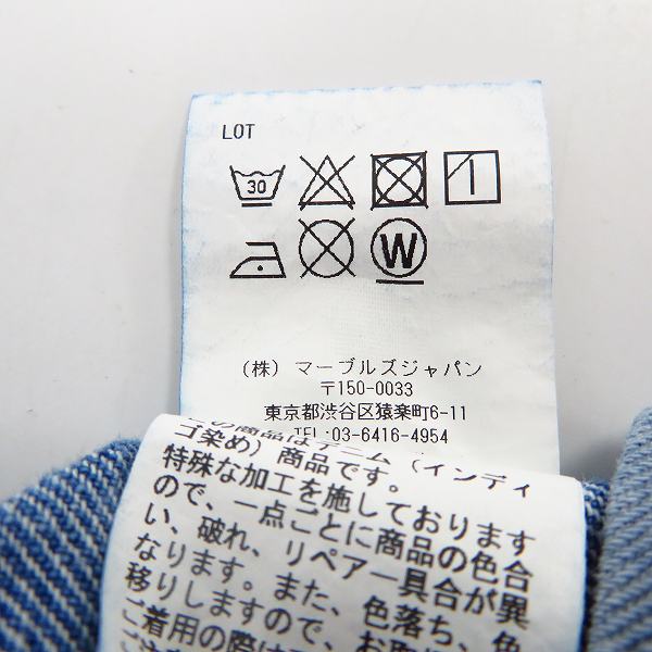 実際に弊社で買取させて頂いた【未使用】Marbles/マーブルス DENIM COVERALL デニムカバーオール ジャケット MJK-S1803 size：Lの画像 3枚目