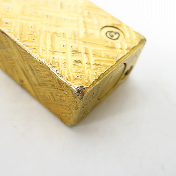 実際に弊社で買取させて頂いたdunhill/ダンヒル クロスカット サイドローラー ガスライター ゴールドの画像 5枚目