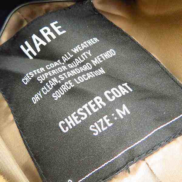 実際に弊社で買取させて頂いたHARE/ハレ 3Bウールチェスターコート HA030029N9/Mの画像 2枚目