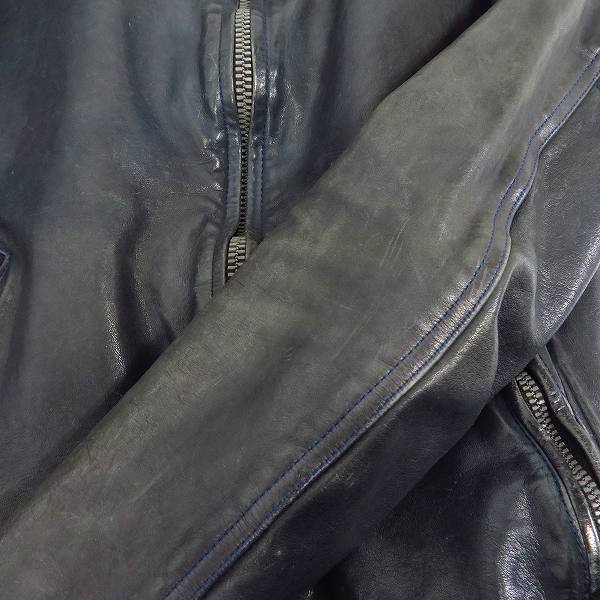 実際に弊社で買取させて頂いたBACKLASH/バックラッシュ ジャパンホース ライダースジャケット 1367-02/2(M)の画像 4枚目