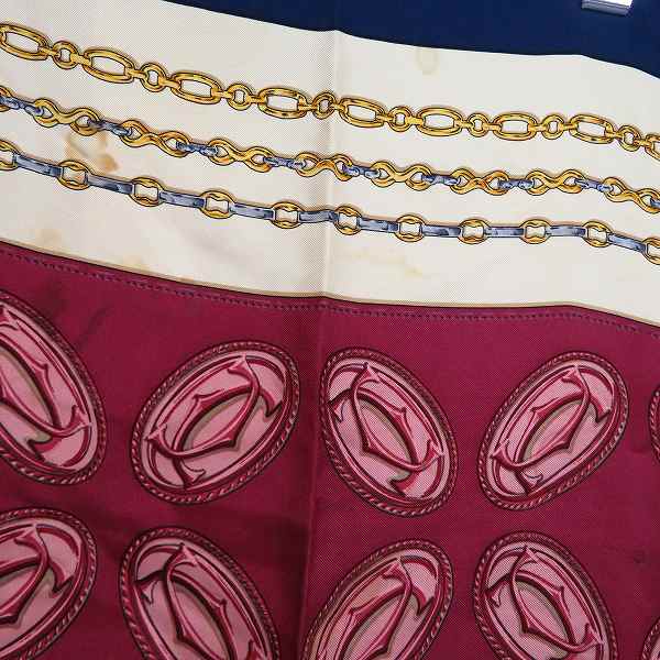 実際に弊社で買取させて頂いたCartier/カルティエ スカーフ シルク 総柄/ブランドロゴの画像 3枚目