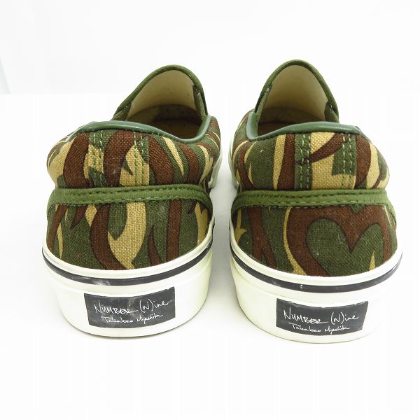 実際に弊社で買取させて頂いたNUMBER (N)INE/ナンバーナイン カモフラ柄 ハートトライバル スリッポン F04-NF004 size：9の画像 1枚目