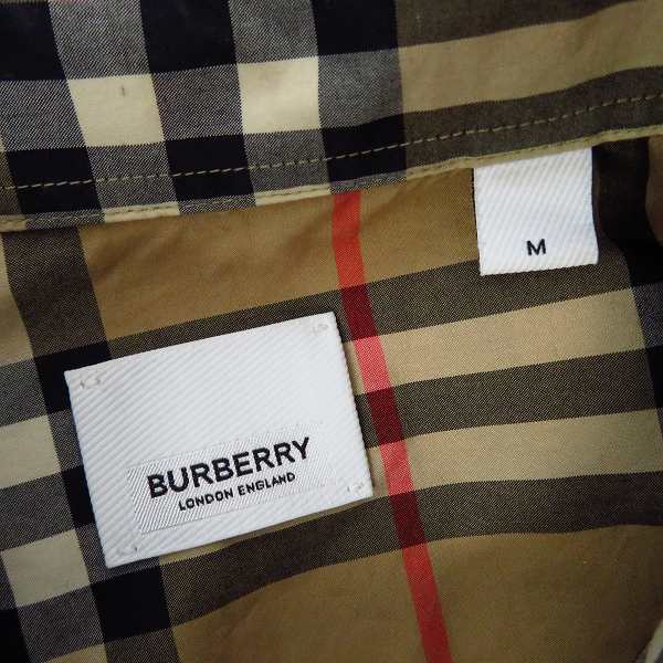 実際に弊社で買取させて頂いたBURBERRY/バーバリー ロゴプリント ヴィンテージチェック コットンポプリン シャツ 8029878/Mの画像 2枚目