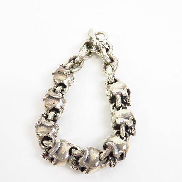 実際に弊社で買取させて頂いたTHIRTEEN DESIGNS/サーティーンデザインズ MAD SKULL LINK BRACELET/マッド スカルリング ブレスレット KB-1SP Lサイズの画像 2枚目