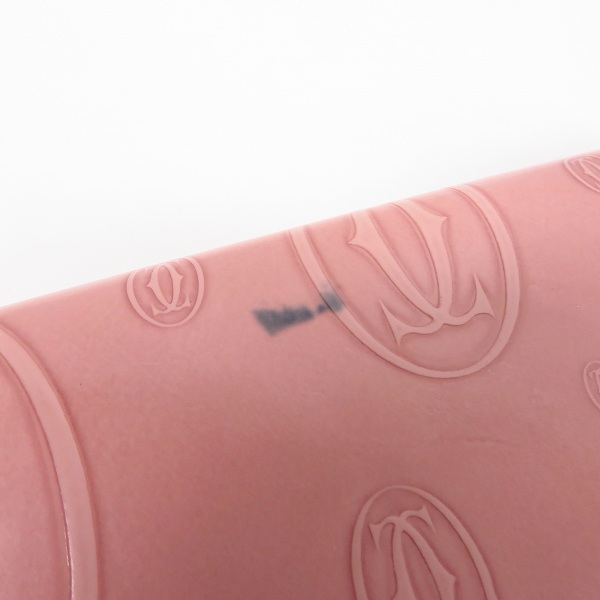 実際に弊社で買取させて頂いたCartier/カルティエ ハッピーバースデー エナメルレザー 二つ折り長財布 ピンクの画像 8枚目