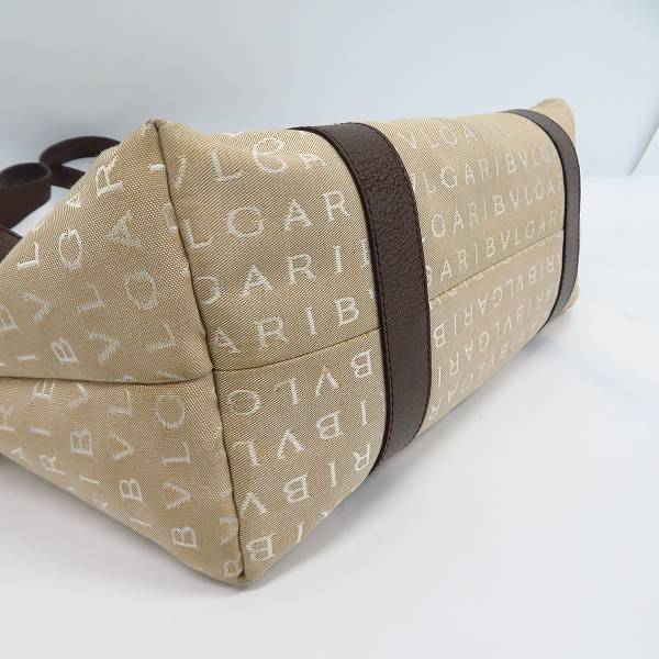 実際に弊社で買取させて頂いたBVLGARI/ブルガリ ロゴマニア トートバッグ キャンバス×レザー SV金具 ミニポーチ付の画像 2枚目