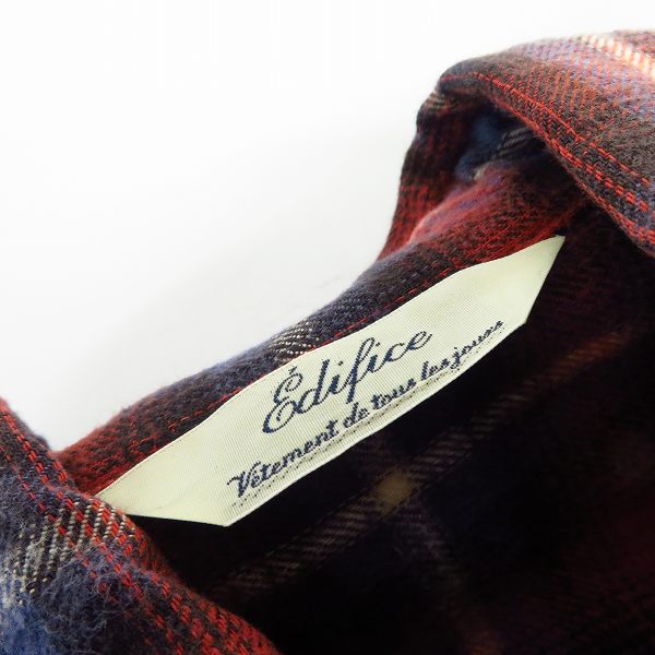 実際に弊社で買取させて頂いたEDIFICE/エディフィス チェック柄 ロングスリーブ ロングスリーブ シャツ 46の画像 2枚目