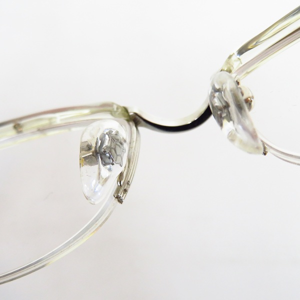 実際に弊社で買取させて頂いた999.9/フォーナインズ ハーフリム 度入りメガネ 眼鏡フレーム クリア M-18 2000の画像 3枚目