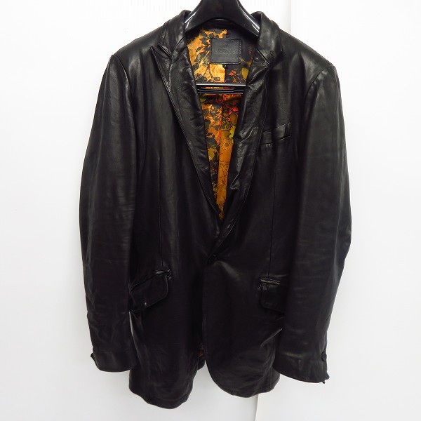 実際に弊社で買取させて頂いたBACKLASH/バックラッシュ GUIDI グイディ ベビーカーフ製品染め レザーシングルジャケット 1636-04/L