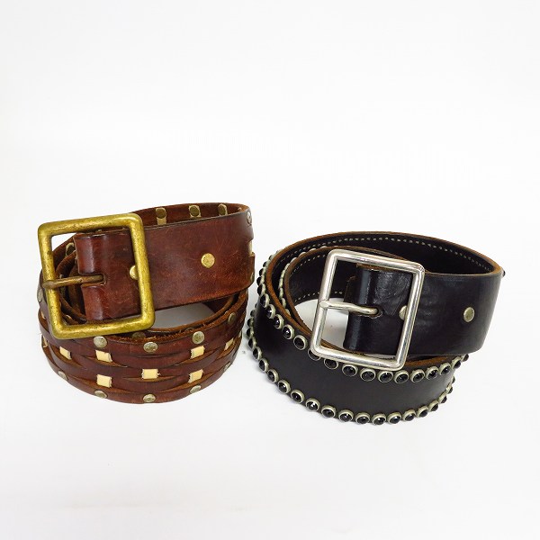 実際に弊社で買取させて頂いたHTC/Hollywood Trading Company/エイチティーシー スタッズレザーベルト 2点セット