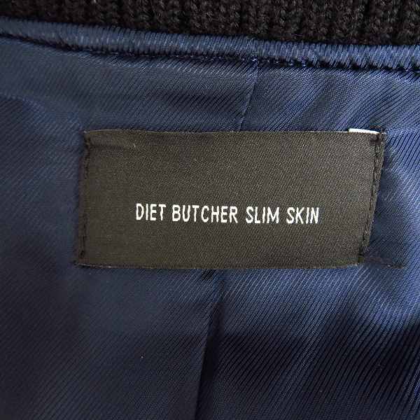 実際に弊社で買取させて頂いたDIET BUTCHER SLIM SKIN/ダイエットブッチャースリムスキン 12AW レザースリーブ ニットブルゾン 1　の画像 2枚目