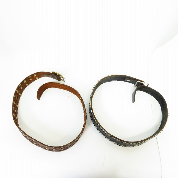 実際に弊社で買取させて頂いたHTC/Hollywood Trading Company/エイチティーシー スタッズレザーベルト 2点セットの画像 6枚目