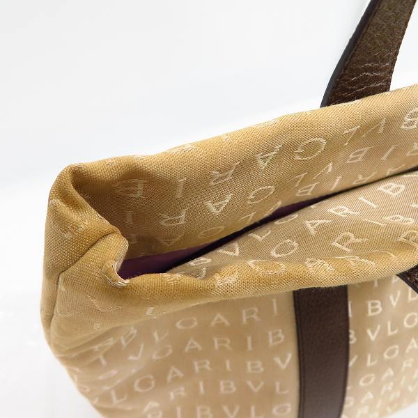 実際に弊社で買取させて頂いたBVLGARI/ブルガリ ロゴマニア トートバッグ キャンバス×レザー SV金具 ミニポーチ付の画像 6枚目
