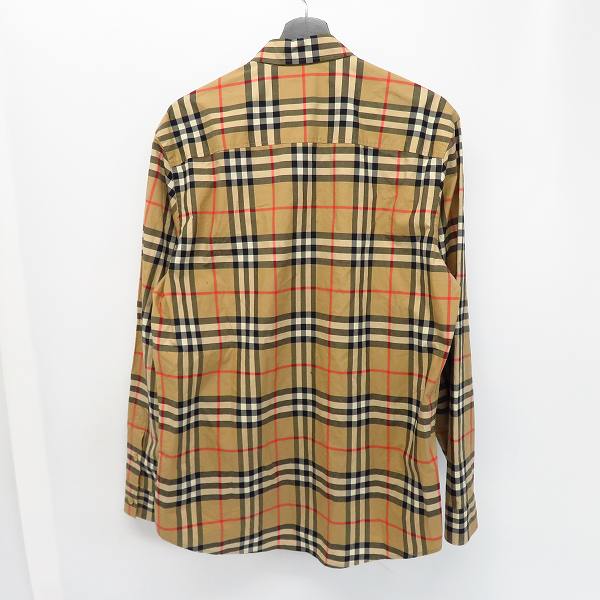 実際に弊社で買取させて頂いたBURBERRY/バーバリー ロゴプリント ヴィンテージチェック コットンポプリン シャツ 8029878/Mの画像 1枚目