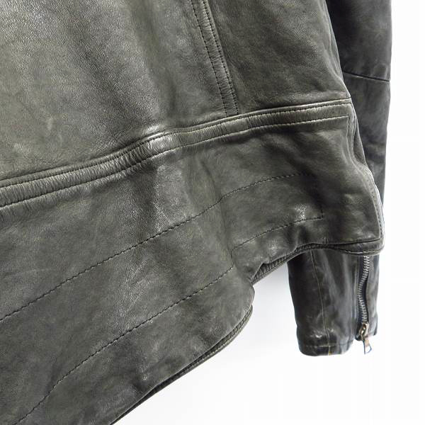 実際に弊社で買取させて頂いたBACK LASH/バックラッシュ ドイツカーフ製品染め レザー ライダース ジャケット 1119-01 Lの画像 7枚目