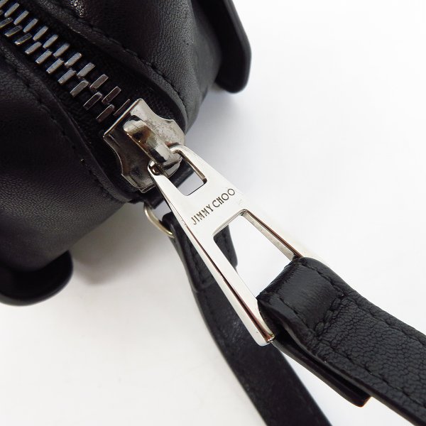 実際に弊社で買取させて頂いたJimmy Choo/ジミーチュウ スタースタッズ ハンドバッグ/ポーチ/ブラックの画像 5枚目