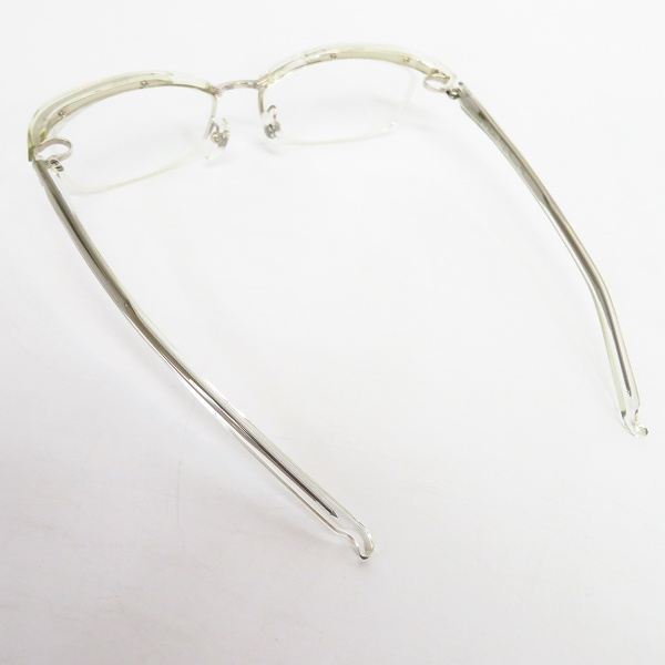 実際に弊社で買取させて頂いた999.9/フォーナインズ ハーフリム 度入りメガネ 眼鏡フレーム クリア M-18 2000の画像 1枚目