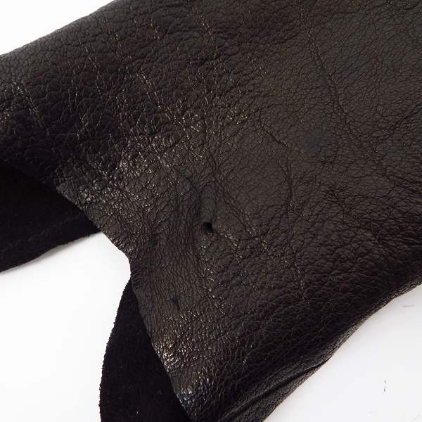 実際に弊社で買取させて頂いたBACK BONE/バックボーン 鹿革/ディアスキン レザーシャツ/長袖 ブラック BB10SS-LS20B/Lの画像 6枚目