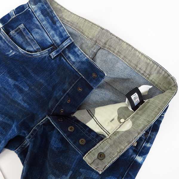 実際に弊社で買取させて頂いたHYDROGEN/ハイドロゲン ダメージ加工 カモフラ インディゴ デニムパンツ ジーンズ 30の画像 2枚目