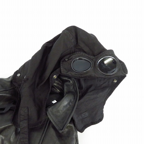 実際に弊社で買取させて頂いたC.P.COMPANY/シーピーカンパニー ラム レザー ゴーグル ジャケット 52の画像 7枚目