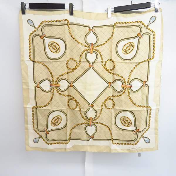 実際に弊社で買取させて頂いたCartier/カルティエ スカーフ シルク 総柄/チェーン/ロープの画像 3枚目