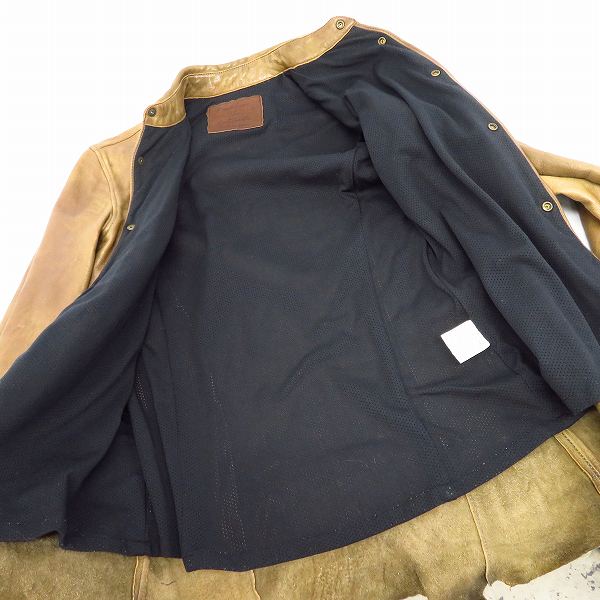 実際に弊社で買取させて頂いたBACK BONE/バックボーン 10ss ディアスキンレザーシャツ/Sの画像 8枚目