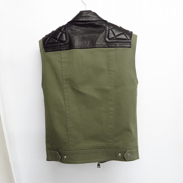 実際に弊社で買取させて頂いたNEIL BARRETT /ニールバレット レザー ダブルライダース ベスト/XXSの画像 1枚目