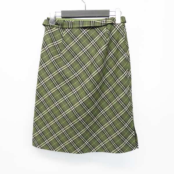 実際に弊社で買取させて頂いたBURBERRY BLUE LABEL/バーバリーブルーレーベル チェック柄 サイドジップ ウールスカート 36の画像 1枚目