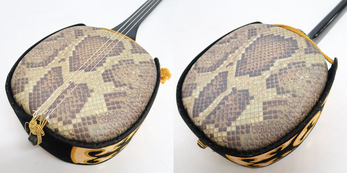 実際に弊社で買取させて頂いた★三線/サンシン 沖縄 三味線 和楽器/人工皮タイプの画像 4枚目