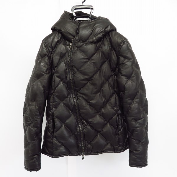 実際に弊社で買取させて頂いた BACKLASH/バックラッシュ カンガルーレザー キルティング ダウンジャケット ブラック 1363-02/3(L)