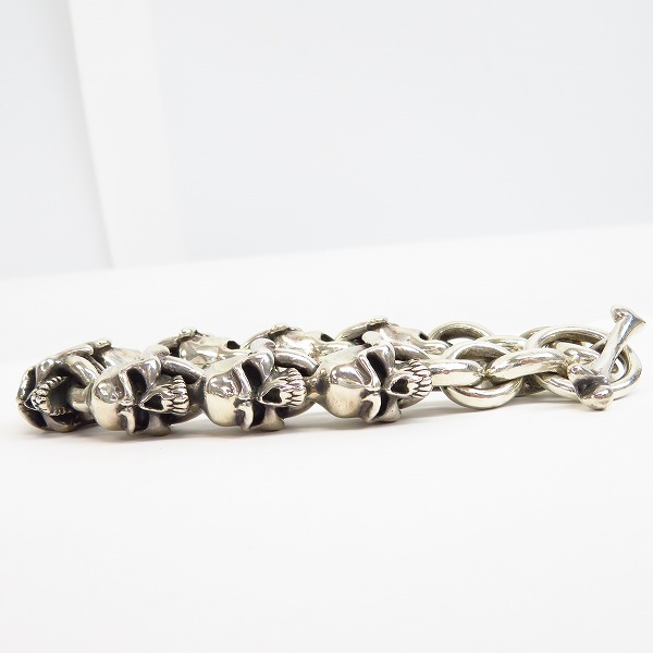 実際に弊社で買取させて頂いたTHIRTEEN DESIGNS/サーティーンデザインズ MAD SKULL LINK BRACELET/マッド スカルリング ブレスレット KB-1SP Lサイズの画像 3枚目