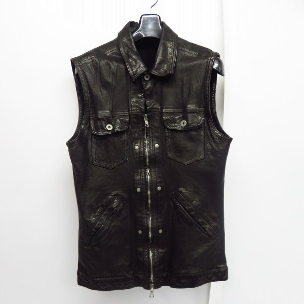 実際に弊社で買取させて頂いたBACKLASH/バックラッシュ ドイツカーフ製品染めベスト 1571-01/M