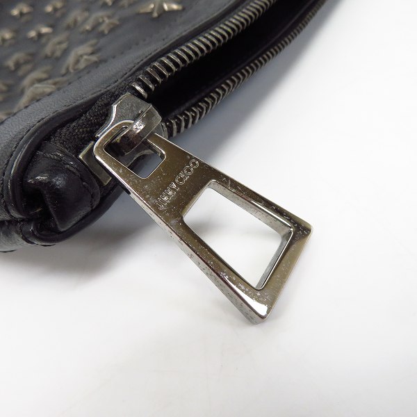 実際に弊社で買取させて頂いたJimmy Choo/ジミーチュウ スタースタッズ クラッチバッグ/ブラックの画像 5枚目