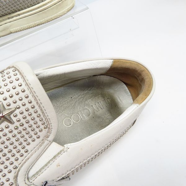実際に弊社で買取させて頂いたJimmy Choo/ジミーチュウ スタッズ スタッズスリッポン/41.5の画像 4枚目