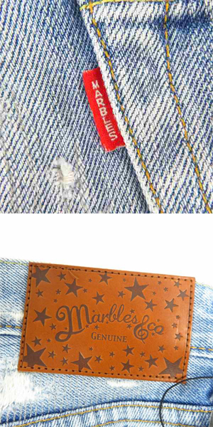 実際に弊社で買取させて頂いた【未使用】Marbles/マーブルス 50's 5PK DENIM #GUILD SP VOL.2　ダメージ＆クラッシュデニム MPT-A1801 size：Mの画像 3枚目