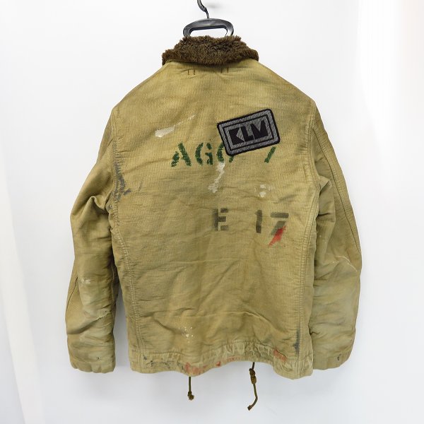 実際に弊社で買取させて頂いたblue blue/ブルーブルー デッキ ジャケット USED加工 ペンキ加工 裏ボア 2の画像 1枚目