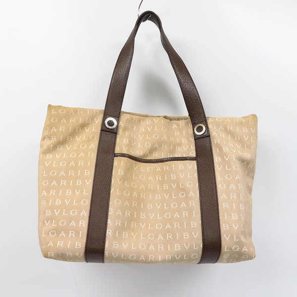 実際に弊社で買取させて頂いたBVLGARI/ブルガリ ロゴマニア トートバッグ キャンバス×レザー SV金具 ミニポーチ付