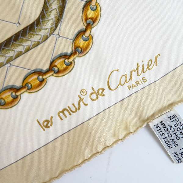 実際に弊社で買取させて頂いたCartier/カルティエ スカーフ シルク 総柄/チェーン/ロープの画像 1枚目
