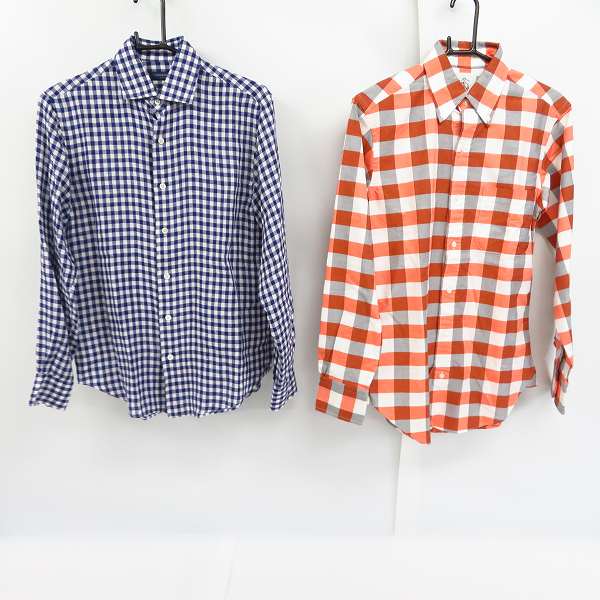 実際に弊社で買取させて頂いたBLACK FLEECE by Brooks Brothers/TOMORROWLAND チェック柄 長袖シャツ Size：BB00/XS 2点セット