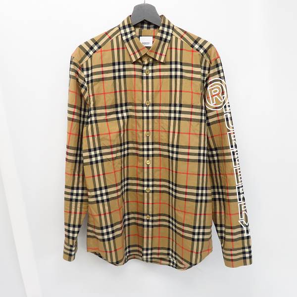 実際に弊社で買取させて頂いたBURBERRY/バーバリー ロゴプリント ヴィンテージチェック コットンポプリン シャツ 8029878/M