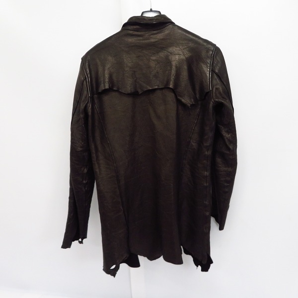 実際に弊社で買取させて頂いたBACK BONE/バックボーン 鹿革/ディアスキン レザーシャツ/長袖 ブラック BB10SS-LS20B/Lの画像 1枚目