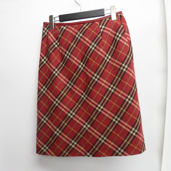 実際に弊社で買取させて頂いたBURBERRY BLUE LABEL/バーバリーブルーレーベル チェック柄 サイドジップスカート 38の画像 1枚目