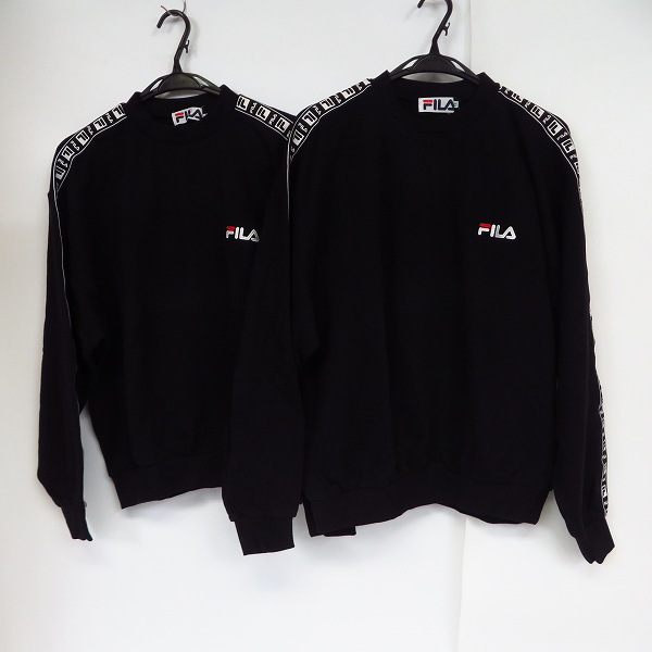 実際に弊社で買取させて頂いた【未使用】FILA/フィラ 袖ロゴデザイン スウェットトレーナー トップス 2点セット L/XL