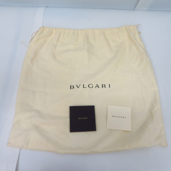 実際に弊社で買取させて頂いたBVLGARI/ブルガリ ロゴマニア トートバッグ キャンバス×レザー SV金具 ミニポーチ付の画像 8枚目