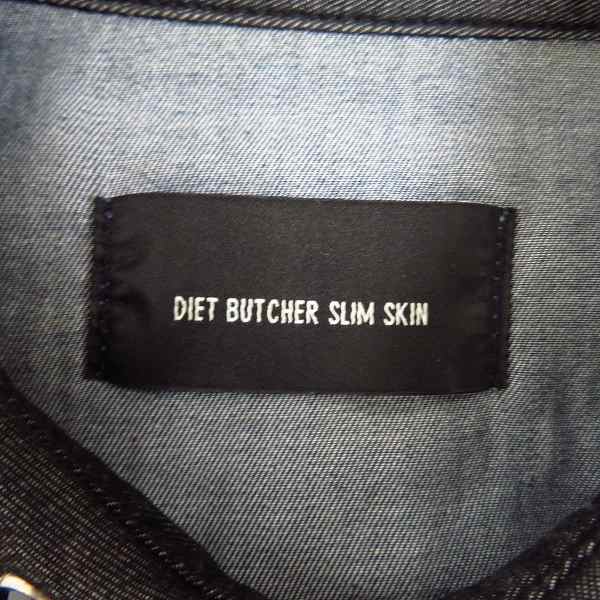 実際に弊社で買取させて頂いたDIET BUTCHER SLIM SKIN/ダイエットブッチャースリムスキン 12AW ウエスタンシャツ インディゴブルー×グレー 1の画像 2枚目