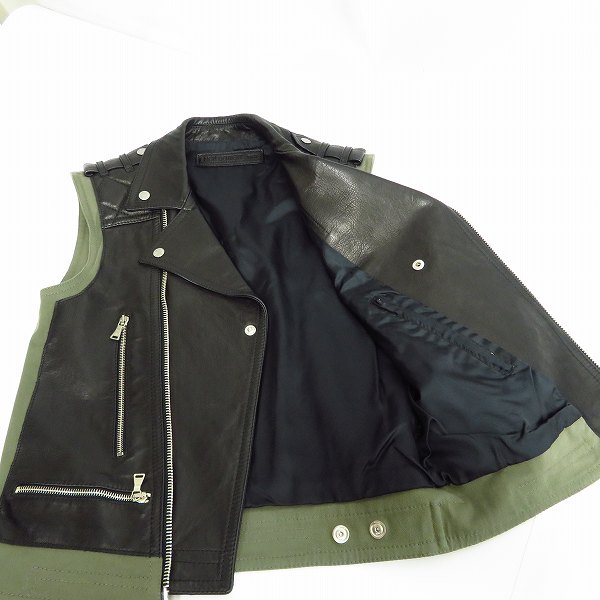 実際に弊社で買取させて頂いたNEIL BARRETT /ニールバレット レザー ダブルライダース ベスト/XXSの画像 7枚目