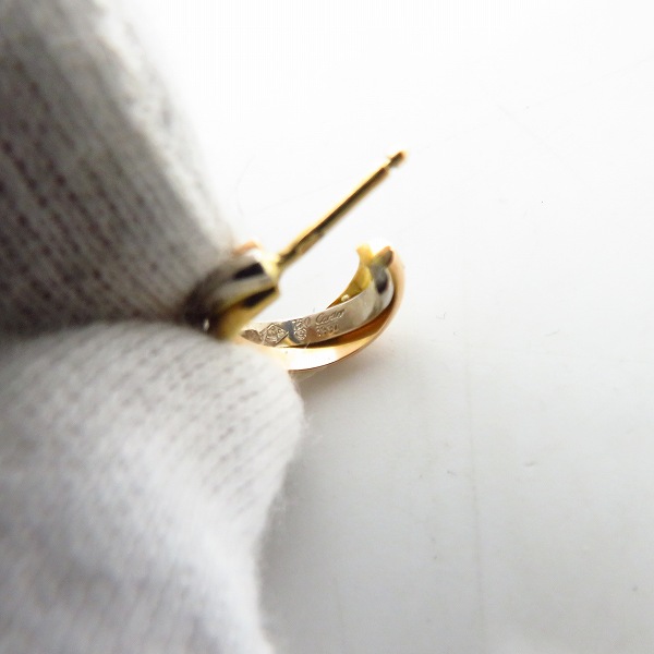 実際に弊社で買取させて頂いたCartier/カルティエ K18 トリニティ フープピアスの画像 5枚目