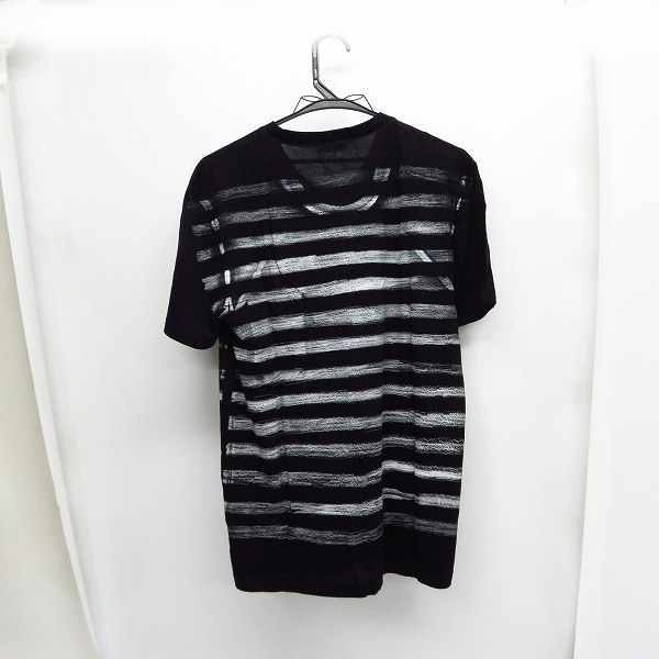 実際に弊社で買取させて頂いたDior HOMME/ディオールオム ボーダープリント 半袖Tシャツ 5EH3068035/Lの画像 1枚目